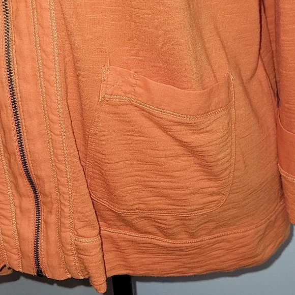 Zenergy by Chicos 2 pocket full zipper button up sleeve jacket womens size 2 - Picture 3 of 10